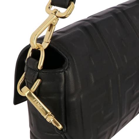 fendi black leather small crossbody baguette|Fendi astrology bags.